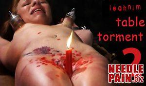 BrutalMaster – Leahnim – Table Torment 2, BDSM, candles, hot wax